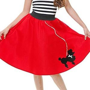 Red Poodle Skirt Set
